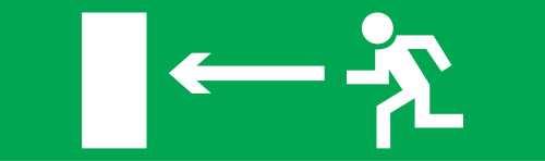 Наклейка для эвакуационных светильников Navigator 14 217 NEF-08 направление движения налево