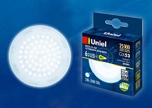 Лампа светодиодная Uniel  GX53 6Вт 6500K LED-GX53-6W/6500K/GX53/FR PLZ01WH картон