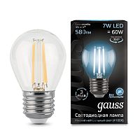 Светодиодная лампа Gauss 105802207 LED Filament Globe E27 7W 4100K шарик