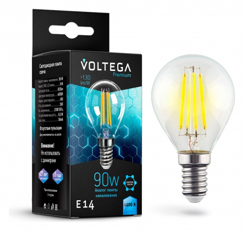 Лампа светодиодная Voltega 7137 Premium VG10-G45E14cold9W-F E14 9Вт 4000K