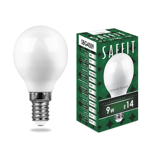 Лампа светодиодная SAFFIT SBG4509 E14 9Вт 2700K 55080