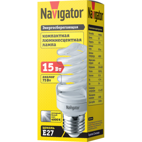 Лампа люминесцентная Navigator 94 048 NCL-SFW10-15-840-E27 фото 2