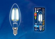 Лампа светодиодная Uniel  E14 13Вт 4000K LED-C35-13W/4000K/E14/CL PLS02WH картон