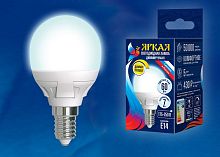 Лампа светодиодная Uniel Яркая Dim E14 7Вт 4000K LED-G45 7W/4000K/E14/FR/DIM PLP01WH картон
