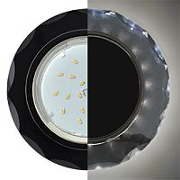 Встраиваемый светильник с подсветкой LD5313 Ecola SP53RCECH GX53 H4 + LED 4000K чёрный хром/чёрный 422158