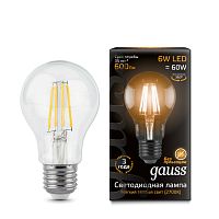 Лампа светодиодная Gauss 102802106 LED Filament A60 E27 6W 2700К