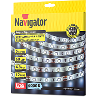 Светодиодная лента Navigator 71 763 NLS-3528СW60-4.8-IP65-12V (цена за бухту 5м)