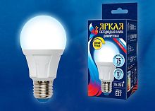 Лампа светодиодная Uniel Яркая Dim E27 10Вт 6500K LED-A60 10W/6500K/E27/FR/DIM PLP01WH картон