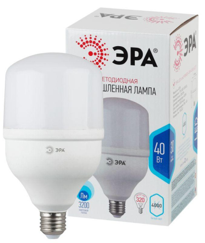 Лампа светодиодная высокомощная STD LED POWER T120-40W-4000-E27 40Вт T120 колокол 4000К нейтр. бел. E27 3200лм Эра Б0027005 фото 2
