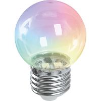 Лампа светодиодная Feron 38129 LB-37 E27 1W RGB прозрачный (быстрая смена цвета)