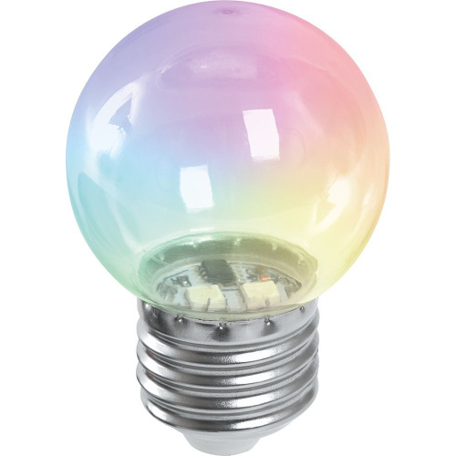 Лампа светодиодная Feron 38129 LB-37 E27 1W RGB прозрачный (быстрая смена цвета)