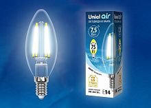 Лампа светодиодная Uniel Air E14 7.5Вт 4000K LED-C35-7,5W/NW/E14/CL GLA01TR картон