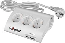 Удлинитель Navigator 71 544 NPE-USB-05-180-ESC-3X1.0 с/з USB