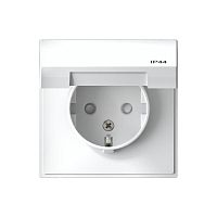 Розетка ArtGallery 16А IP44 с заземл. защ. шторки с крышкой механизм бел. SE GAL440146