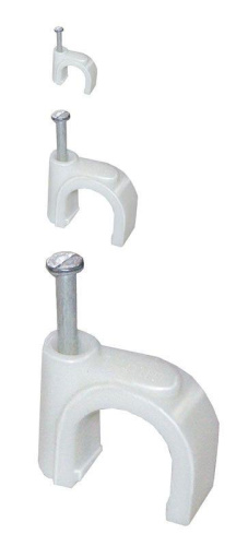 Скоба крепежная круглая 18мм пластик. (уп.100шт) IEK USK11-18-100