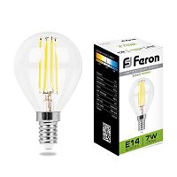 Лампа светодиодная FERON 25875 LB-52 E14 7Вт 4000K 230В Filament
