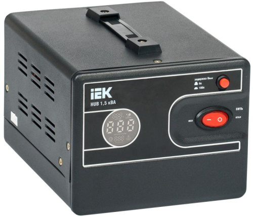 Стабилизатор напряжения 1ф 1.5кВА HUB переносной IEK IVS21-1-D15-13 фото 2