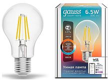 Лампа светодиодная Gauss Smart Home 1220112 E27 6.5W 2000-6500K A60  управление со смартфона