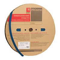 Трубка термоусадочная ТУТ нг 12/6 син. (уп.100м) EKF tut-12-g
