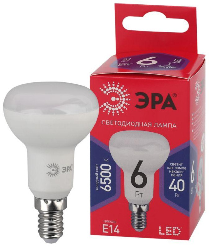 Лампа светодиодная RED LINE LED R50-6W-865-E14 R 6Вт R50 рефлектор 6500К холод.бел. E14 Эра Б0045335 фото 2