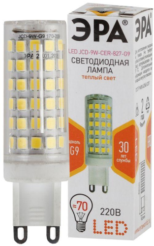 Лампа светодиодная JCD-9W-CER-827-G9 720лм ЭРА Б0033185 фото 2