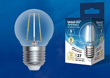 Лампа светодиодная Uniel  E27 9Вт 4000K LED-G45-9W/4000K/E27/CL/DIM GLA01TR картон