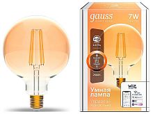 Лампа светодиодная Gauss Smart Home 1320112 Golden E27 7W 2700K G95  управление со смартфона