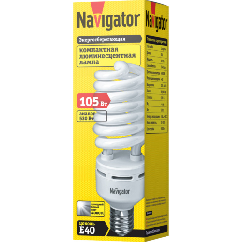 Лампа люминесцентная Navigator 94 081 NCL-SH-105-840-E40 фото 2