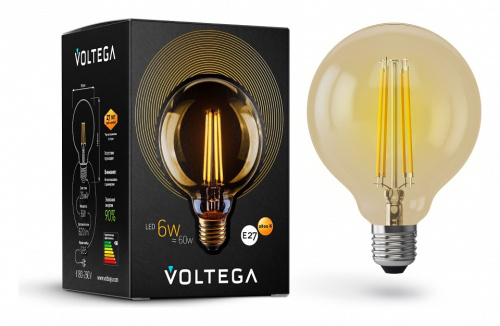 Лампа светодиодная Voltega 7084 Globe VG10-G95GE27warm6W E27 6Вт 2800K