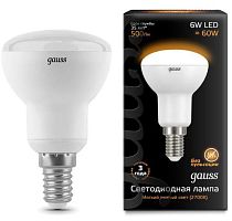 Лампа светодиодная GAUSS 106001106 E14 6W 3000K R50