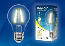 Лампа светодиодная Uniel Air E27 8Вт 3000K LED-A60-8W/WW/E27/CL GLA01TR картон