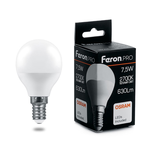 Лампа светодиодная Feron.PRO 38071 LB-1407 E14 7.5Вт 2700K