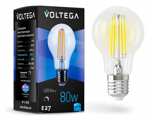 Лампа светодиодная диммируемая Voltega 5490 General Purpose Bulb VG10-А1E27cold8W-FD E27 8Вт 4000K