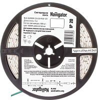 Светодиодная лента Navigator 71 764 NLS-3528СW120-9.6-IP20-12V (цена за бухту 5м)