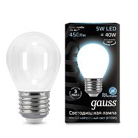 Светодиодная лампа Gauss 105202205 LED Filament Globe OPAL E27 5W 4100K шарик