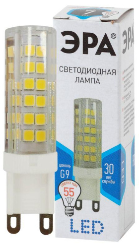 Лампа светодиодная JCD-7w-220V-corn ceramics-840-G9 560лм ЭРА Б0027866 фото 2