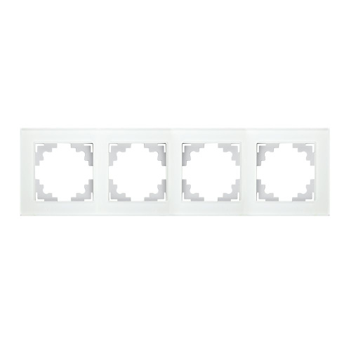 Рамка горизонтальная STEKKER, GFR00-7004-01 4-местная, серия Катрин, белый