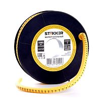 Кабель-маркер "7" для провода сеч.2,5мм STEKKER CBMR25-7 , желтый, упаковка 1000 шт