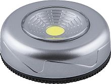 Светодиодный светильник-кнопка Feron 23374 FN1204 серебро 3*AAA в комплект не входят