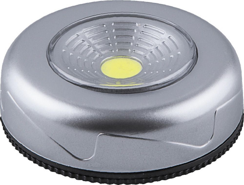 Светодиодный светильник-кнопка Feron 23374 FN1204 серебро 3*AAA в комплект не входят