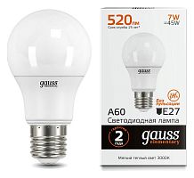 Лампа светодиодная Gauss 23217A Elementary A60 E27 7Вт 3000K