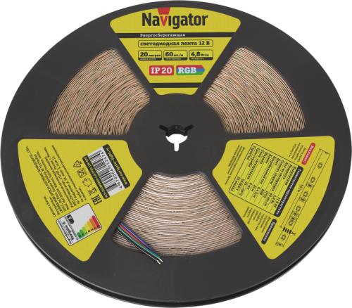 Светодиодная лента Navigator 71 247 NLS-3528RGB60-4.8-IP20-12V (цена за бухту 20м)