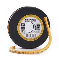 Кабель-маркер "PE" для провода сеч.2,5мм STEKKER CBMR25-PE , желтый, упаковка 400 шт