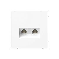 Розетка компьютерная 2-м ArtGallery RJ45 + RJ45 кат.5E механизм бел. SE GAL000185