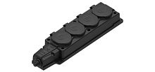Колодка удлинителя 4-м MultiSet 16А 250В IP44 с заземл. каучук черн. SE MST4104BK