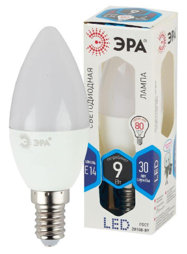 Лампа светодиодная B35-9w-840-E14 свеча 720лм ЭРА Б0027970 фото 2