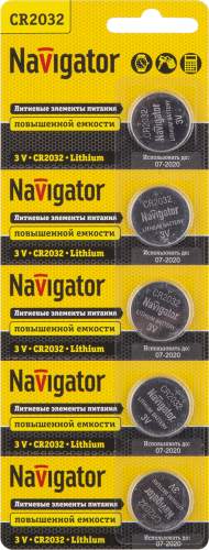 Элемент питания Navigator 94 765 NBT-CR2032-BP5 (цена за шт)