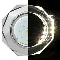 Встраиваемый светильник с подсветкой LD5312 Ecola SM538AECH GX53 H4 + LED 4000K хром (зеркальный)/хром 421907