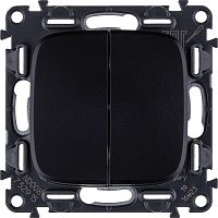 Механизм выключателя 2-кл. СП Valena Allure 10А IP20 250В с лиц. панелью безвинт. зажимы антрацит Leg 752915