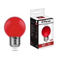 Лампа светодиодная Feron 25116 LB-37 E27 1Вт 230В красный цвет